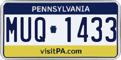 PA license plate MUQ1433