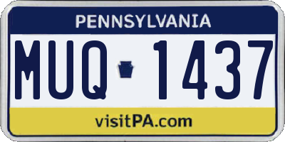 PA license plate MUQ1437
