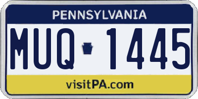PA license plate MUQ1445