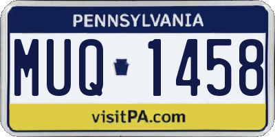 PA license plate MUQ1458