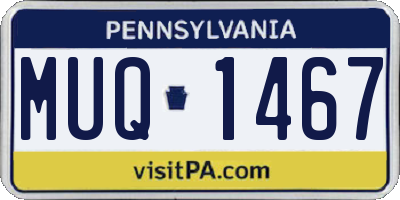 PA license plate MUQ1467