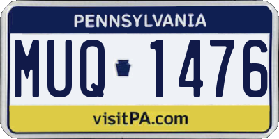 PA license plate MUQ1476