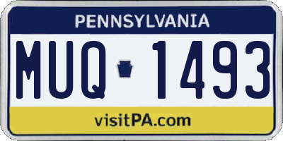 PA license plate MUQ1493