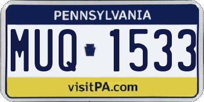 PA license plate MUQ1533
