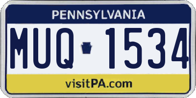 PA license plate MUQ1534