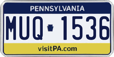 PA license plate MUQ1536