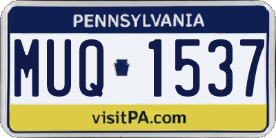 PA license plate MUQ1537