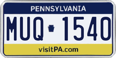 PA license plate MUQ1540