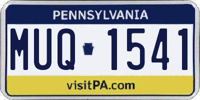 PA license plate MUQ1541