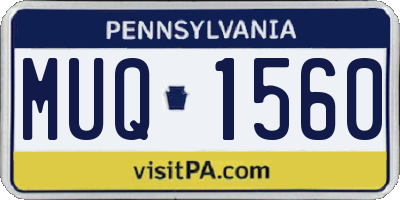 PA license plate MUQ1560