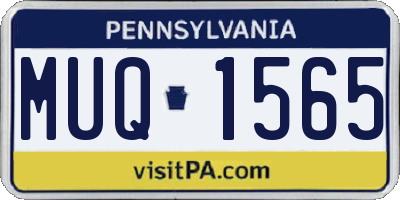PA license plate MUQ1565