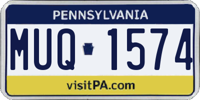 PA license plate MUQ1574