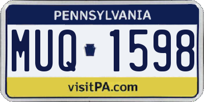 PA license plate MUQ1598