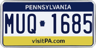 PA license plate MUQ1685