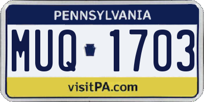 PA license plate MUQ1703