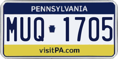 PA license plate MUQ1705