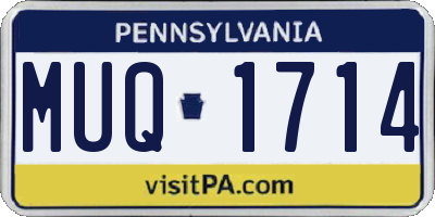 PA license plate MUQ1714