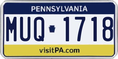 PA license plate MUQ1718