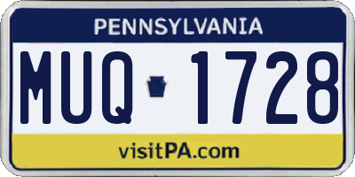PA license plate MUQ1728