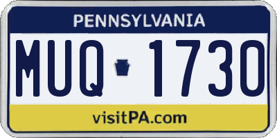 PA license plate MUQ1730