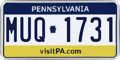 PA license plate MUQ1731