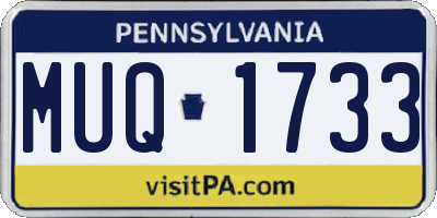 PA license plate MUQ1733