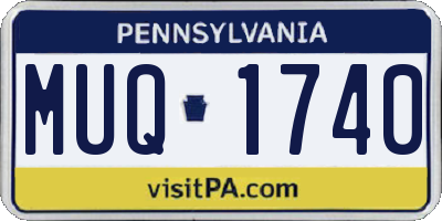 PA license plate MUQ1740