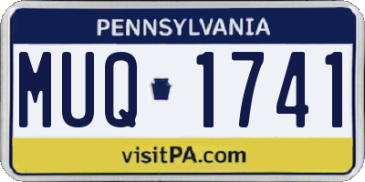 PA license plate MUQ1741