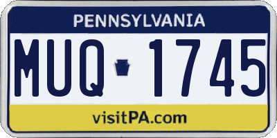 PA license plate MUQ1745