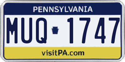 PA license plate MUQ1747