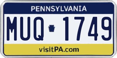 PA license plate MUQ1749