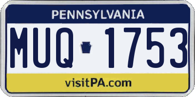 PA license plate MUQ1753