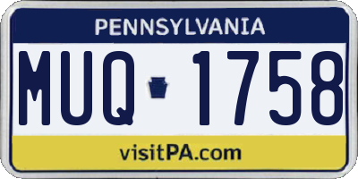 PA license plate MUQ1758