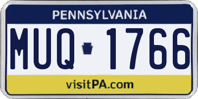 PA license plate MUQ1766