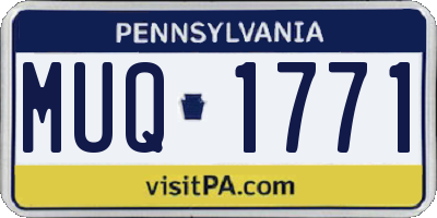 PA license plate MUQ1771