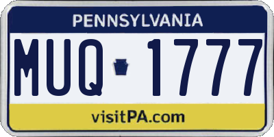 PA license plate MUQ1777