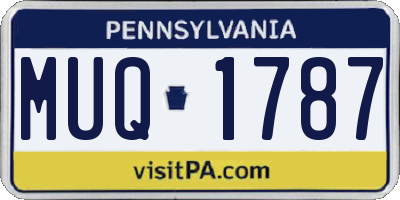 PA license plate MUQ1787