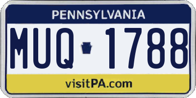 PA license plate MUQ1788