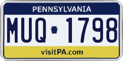 PA license plate MUQ1798