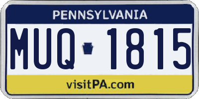 PA license plate MUQ1815