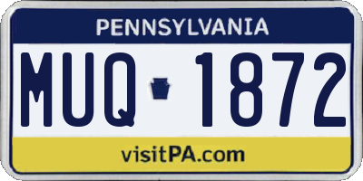 PA license plate MUQ1872