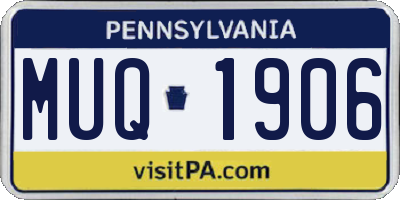 PA license plate MUQ1906