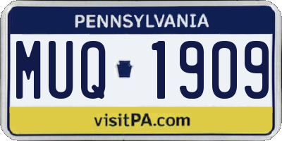 PA license plate MUQ1909