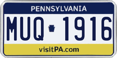 PA license plate MUQ1916