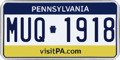 PA license plate MUQ1918