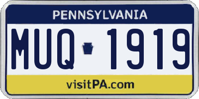 PA license plate MUQ1919