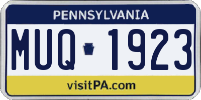 PA license plate MUQ1923