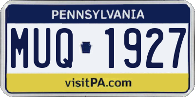 PA license plate MUQ1927