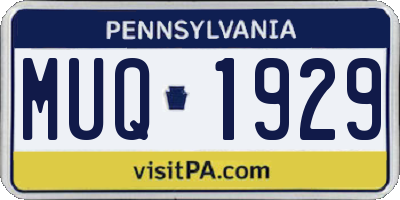 PA license plate MUQ1929