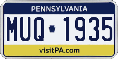 PA license plate MUQ1935